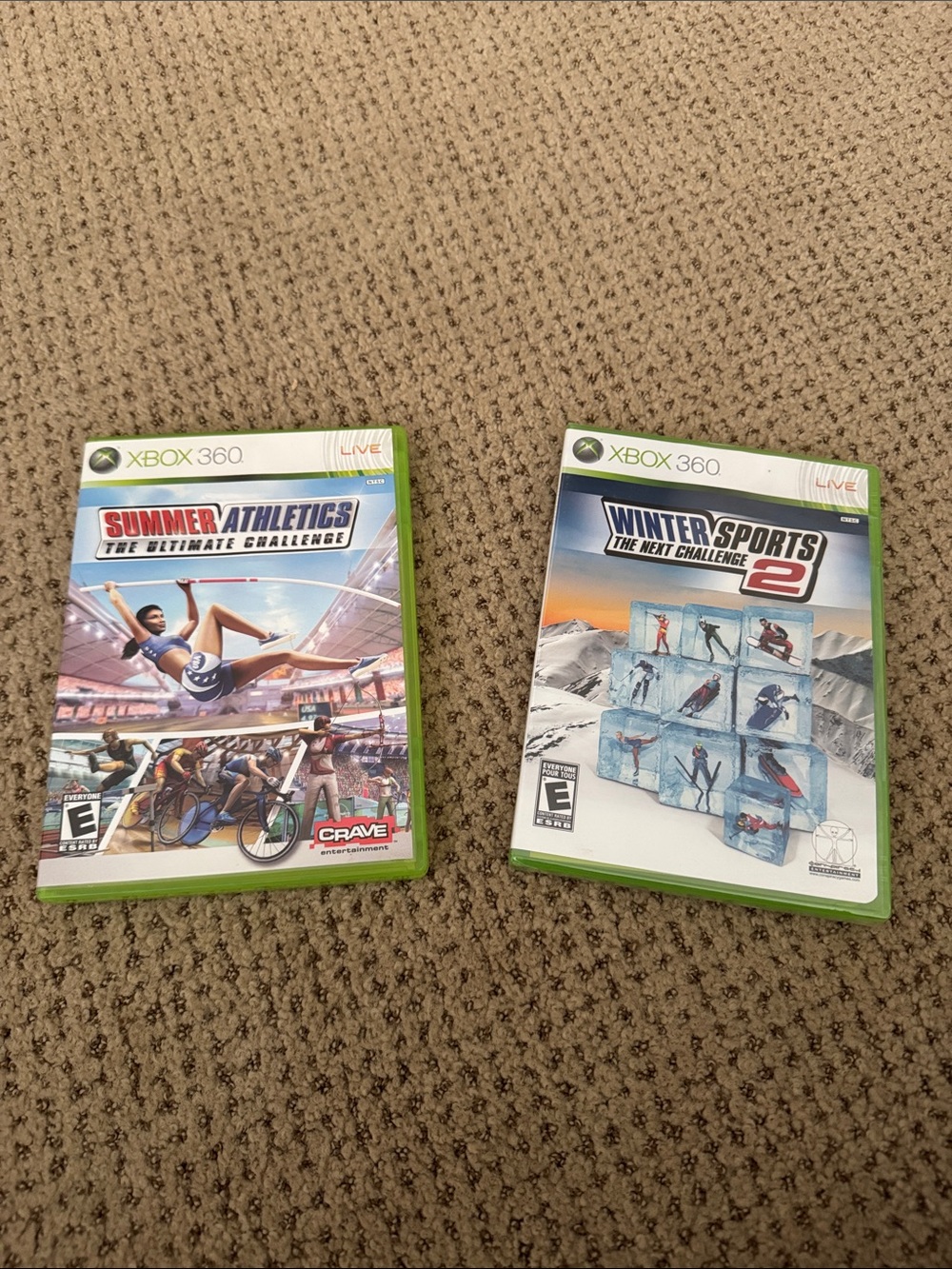 Xbox 360 Green Game Case - Summer Athletics & Winter Sports 2